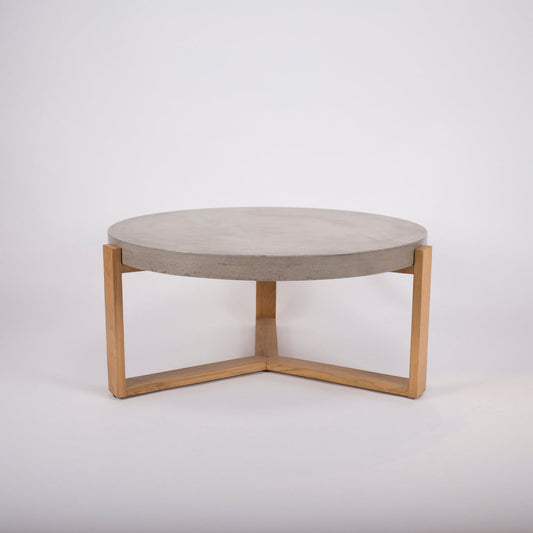 GREEK COFFEE TABLE Concrete & Oak | Indoor | Natural Grey 75x75x36 cm