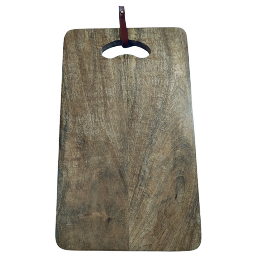 Mango wood and leather CHOPPING BOARD