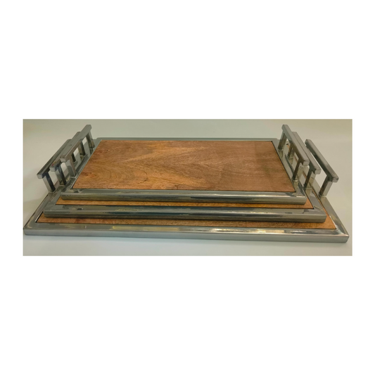 Mango wood and Iron WOODEN TRAY