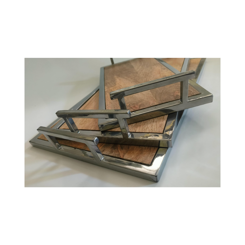 Mango wood and Iron WOODEN TRAY