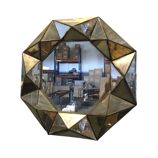 Octagonal Antique Mirror | 80x80x13 cm