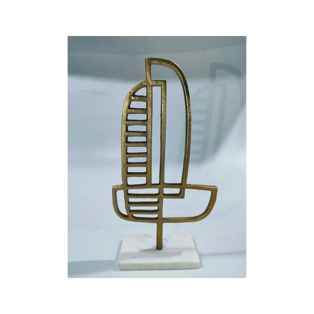 Asymmetrical aluminum table decorations