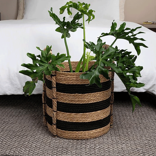 Jute Basket (Black and Natural)