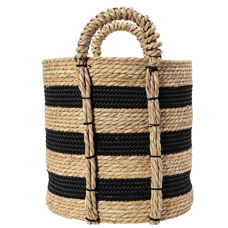 Jute Basket (Black and Natural)