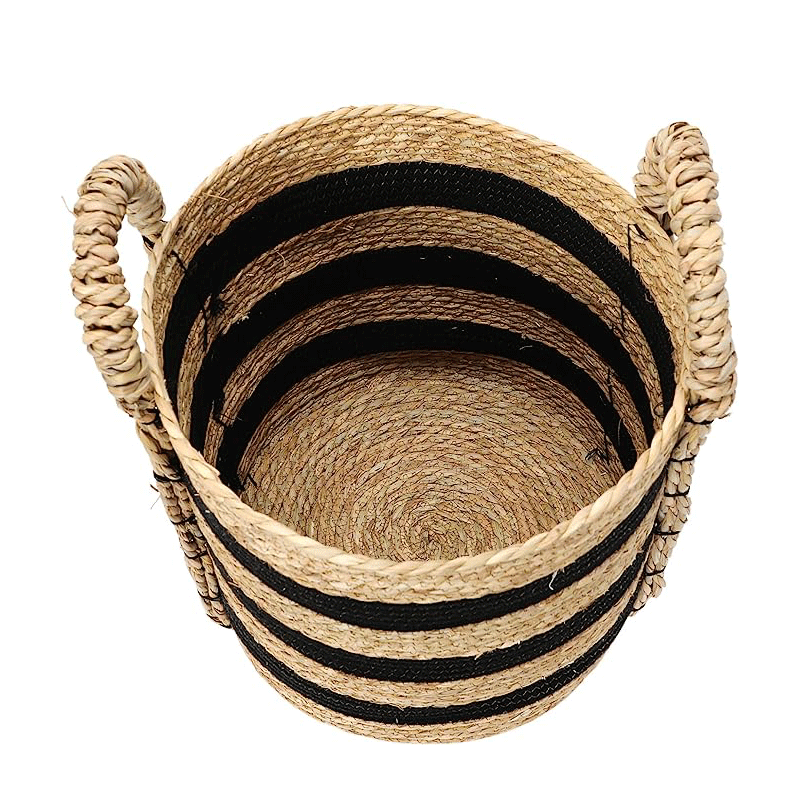 Jute Basket (Black and Natural)