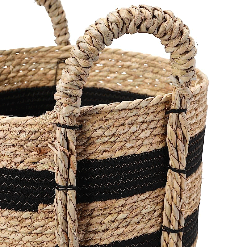 Jute Basket (Black and Natural)